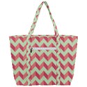 Modern Retro Chevron Patchwork Pattern Zip Up Canvas Bag View3