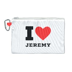 I Love Jeremy  Canvas Cosmetic Bag (large) by ilovewhateva