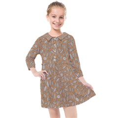 Leaves-013 Kids  Quarter Sleeve Shirt Dress