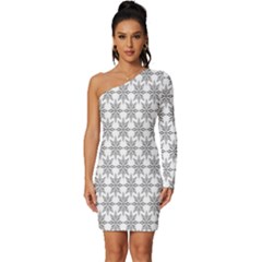 Ornamental 01 Long Sleeve One Shoulder Mini Dress