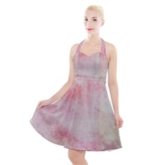 Pink-010 Halter Party Swing Dress 