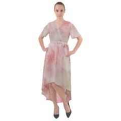 Pink-010 Front Wrap High Low Dress