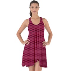 Red Show Some Back Chiffon Dress