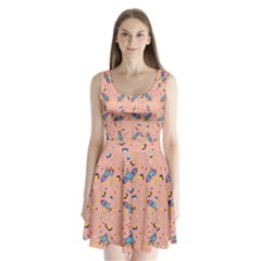 Rocket-ships Split Back Mini Dress 
