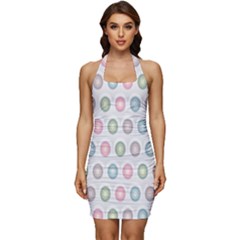 Seamless-pattern-108 Sleeveless Wide Square Neckline Ruched Bodycon Dress