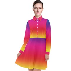 Spectrum Long Sleeve Chiffon Shirt Dress