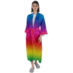 Spectrum Maxi Satin Kimono
