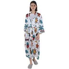 Summer Maxi Satin Kimono