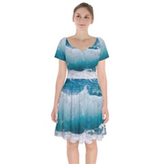 Waves Short Sleeve Bardot Dress
