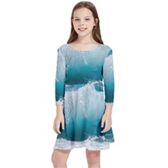 Waves Kids  Quarter Sleeve Skater Dress