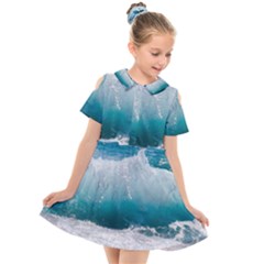Waves Kids  Short Sleeve Shirt Dress