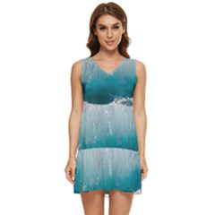 Waves Tiered Sleeveless Mini Dress