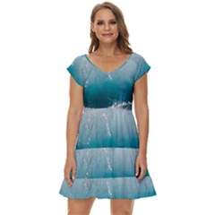 Waves Short Sleeve Tiered Mini Dress