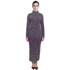 Texture-jeans Turtleneck Maxi Dress