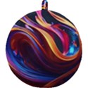 Ai Generated Waves Splash Liquid Paint Wall Round Trivet View1