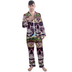 Bone Cute Men s Long Sleeve Satin Pajamas Set