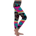 Abstract Art Pattern Design Vintage Kids  Lightweight Velour Classic Yoga Leggings View3