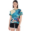 Waves Ocean Sea Abstract Whimsical (2) Open Back Sport Tee View1