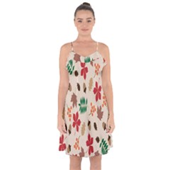 Autumn-5 Ruffle Detail Chiffon Dress