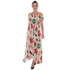 Autumn-5 Off Shoulder Open Front Chiffon Dress
