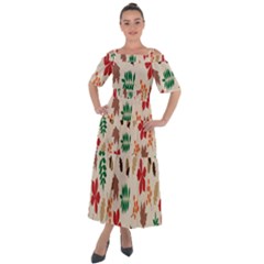 Autumn-5 Shoulder Straps Boho Maxi Dress 