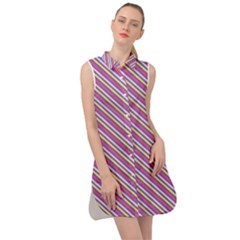 Background-102 Sleeveless Shirt Dress