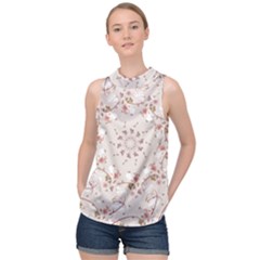 Background-103 High Neck Satin Top