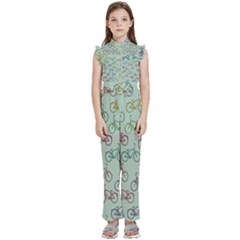 Bicycle Kids  Sleeveless Ruffle Edge Band Collar Chiffon One Piece