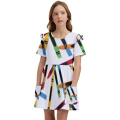 Crayons Kids  Frilly Sleeves Pocket Dress