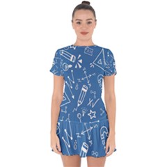 Education Drop Hem Mini Chiffon Dress