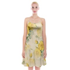 Flowers-104 Spaghetti Strap Velvet Dress