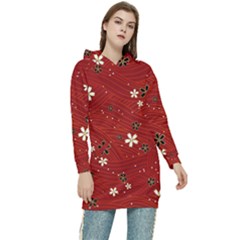 Flowers-106 Women s Long Oversized Pullover Hoodie