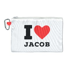 I Love Jacob Canvas Cosmetic Bag (large) by ilovewhateva