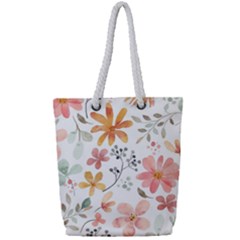 Flowers-107 Full Print Rope Handle Tote (small) by nateshop