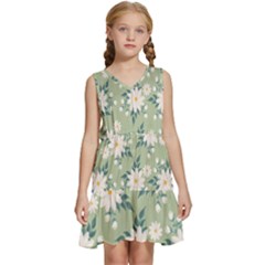 Flowers-108 Kids  Sleeveless Tiered Mini Dress