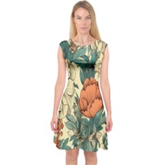 Generated Capsleeve Midi Dress