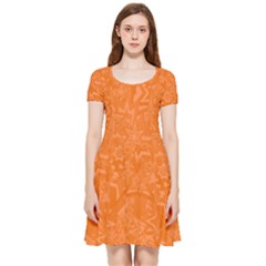 Orange-chaotic Inside Out Cap Sleeve Dress