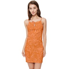 Orange-chaotic Summer Tie Front Dress