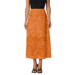 Orange-chaotic Classic Midi Chiffon Skirt