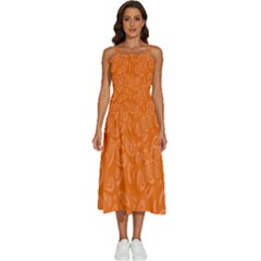 Orange-ellipse Sleeveless Shoulder Straps Boho Dress