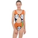 Panda Animal Orange Sun Nature Center Cut Out Swimsuit View1