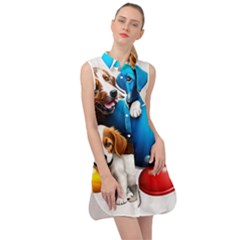 Cute Dog Dogs Animal Pet Sleeveless Shirt Dress by Semog4