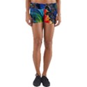 Colorful Digital Art Fractal Design Yoga Shorts View1