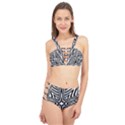 Fractal Star Mandala Black And White Cage Up Bikini Set View1