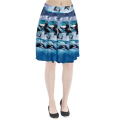 Orca Wave Water Underwater Sky Pleated Skirt