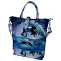 Orca Wave Water Underwater Sky Buckle Top Tote Bag View1