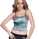 Big Storm Wave Spaghetti Strap Bra Top View1