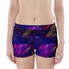 Colorful Abstract Background Creative Digital Art Colorful Geometric Artwork Boyleg Bikini Wrap Bottoms