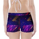 Colorful Abstract Background Creative Digital Art Colorful Geometric Artwork Boyleg Bikini Wrap Bottoms View2