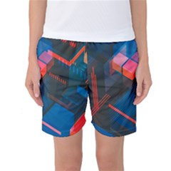Minimalist Abstract Shaping Abstract Digital Art Minimalism Women s Basketball Shorts